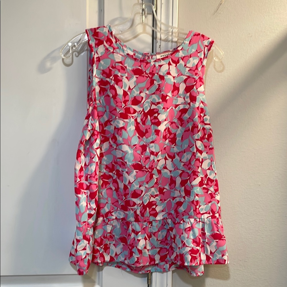 Floral Sleeveless Women's Top - Pink and White
